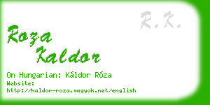roza kaldor business card