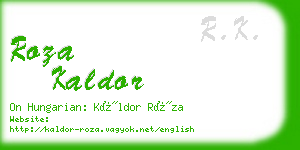 roza kaldor business card